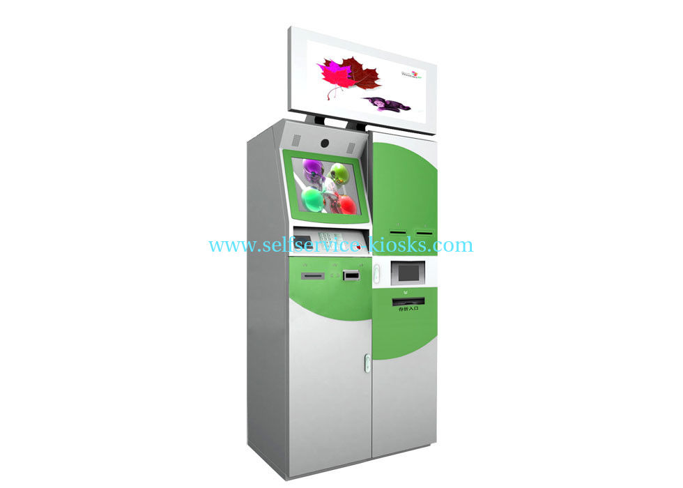 Rf Fingerprint Scanner Multimedia Kiosk With 32 Inches Advertising Screen For Foreign Currency Exchange