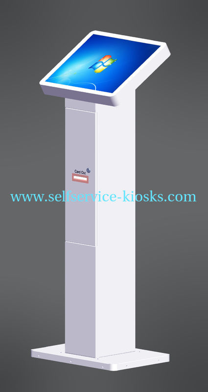 Card Dispensing Self Service Kiosk 19" Capacitive Touch Screen Slim Elegant Design