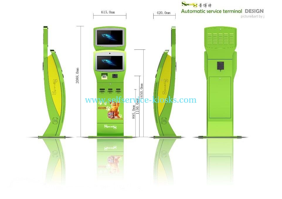 Check Reader and Card Dispenser Free Standing Kiosk for Internet / Information Access