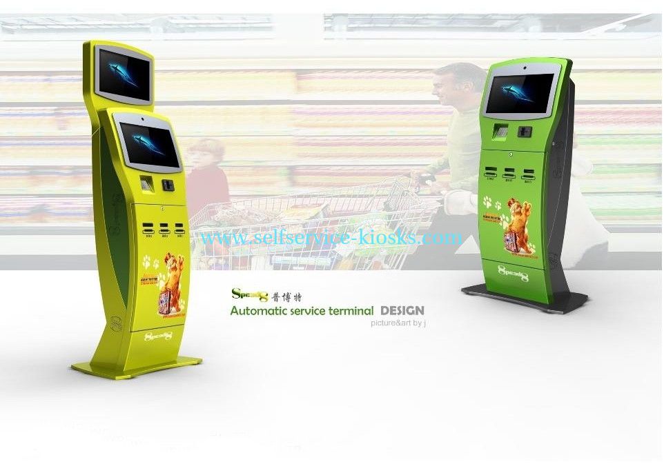Telephone And Camera Self-Service Kiosks / Multimedia Kiosks For Ticketing / Card Printing