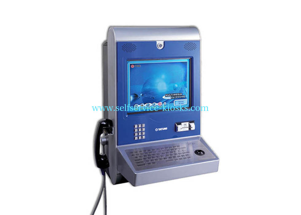 Saw / Infrared / Capacity Touch Screen Wall Mount Kiosk For Ticketing / Card