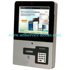 Compact Thin Wall Mounted Kiosk With Card Reader Printer Function For Banks V633