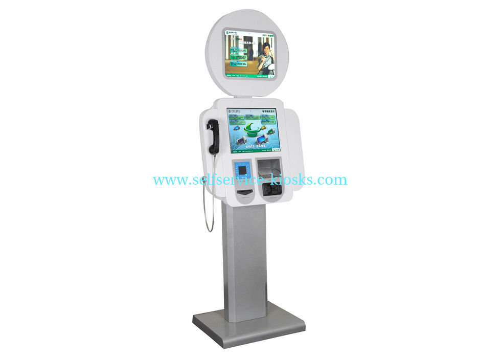 Robot Shape Multimedia Kiosks , Bar-code Scanner And Telephone S802