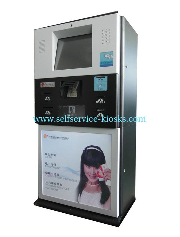 17" Infrared Touch Screen Bill Payment Kiosk with ID Scanner, Cash Accetor for Cash, E-payment