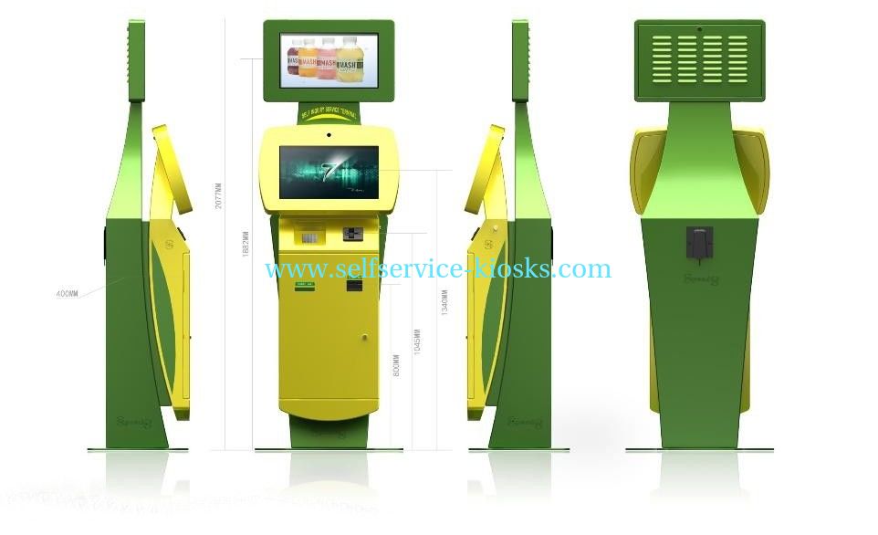 22 Inch LED Monitor Information / Payment / Wifi Kiosk for Ticketing / Card Printing