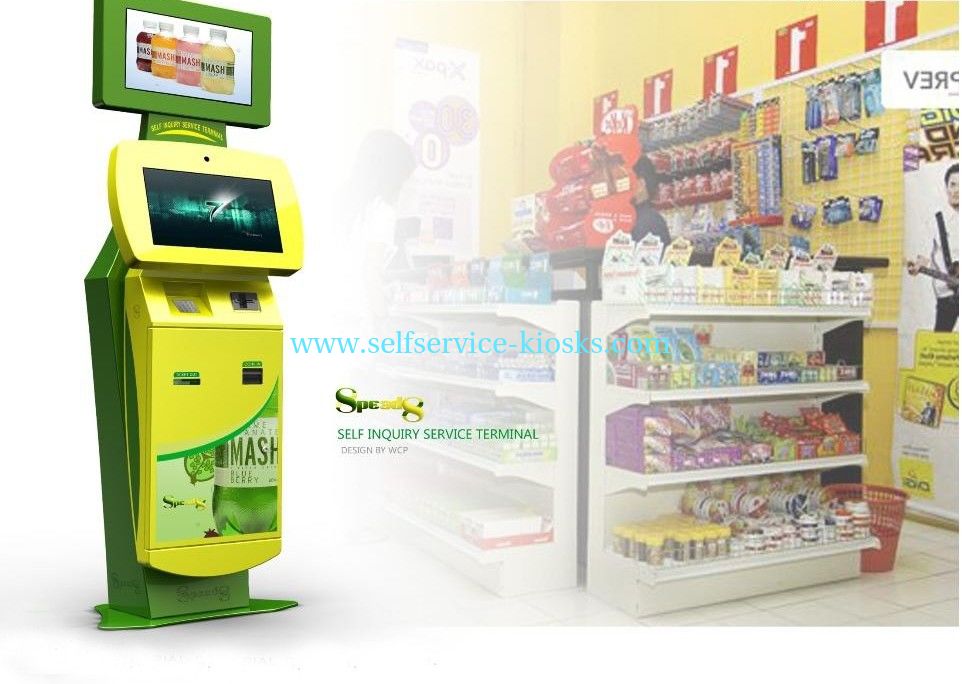 Wireless UPS and Multimedia Card Dispenser Kiosk with Motion Sensor and Fingerprint Reader