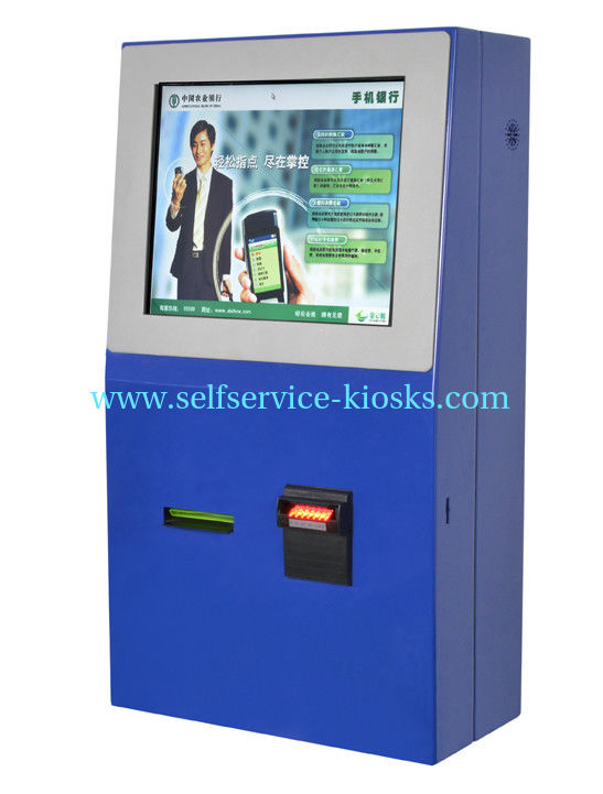 Passport Reader And Air Conditioner Self Service Kiosk For Tel / Transport Card Recharging