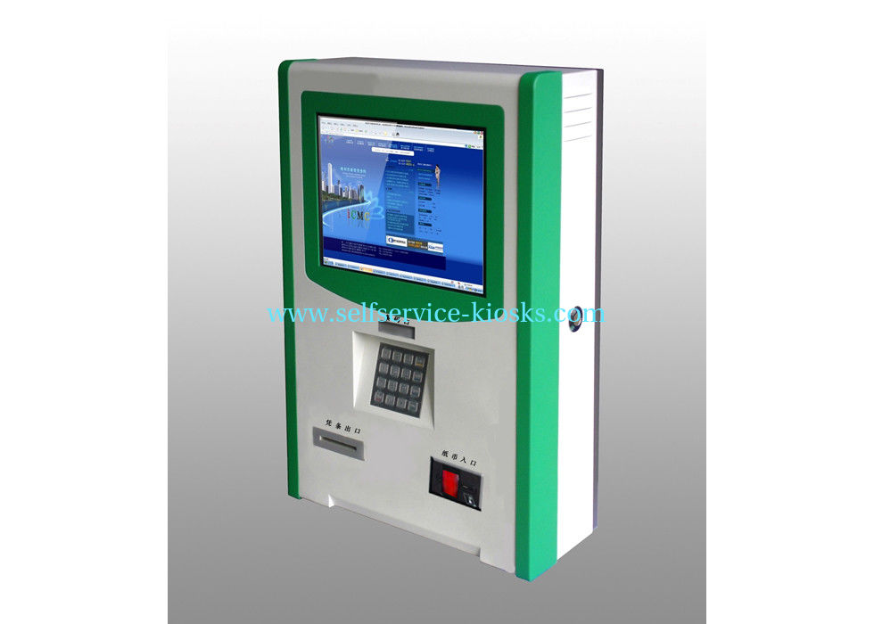 UPS Cash Acceptor And barcode scanner Wall Mount Kiosk For Account Inquiry And Transfer V615